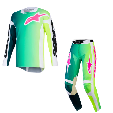 2026 Alpinestars Fluid Portl Kids Kit Combo - Green White Black