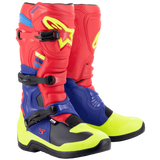 Alpinestars Tech 3 Motocross Boots Bright Red Dark Blue Yellow
