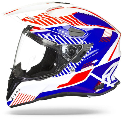 Airoh Commander Boost White Blue Adventure Helmet