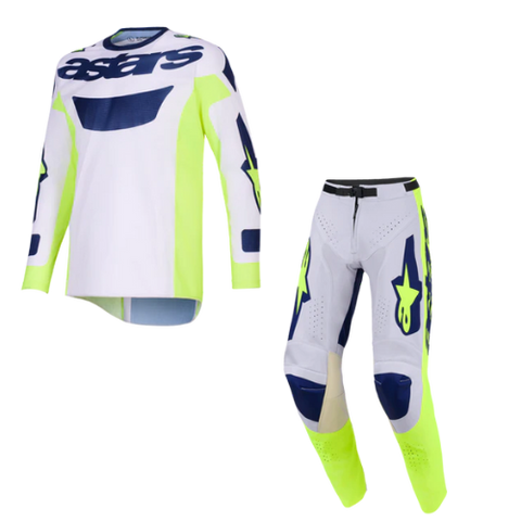 2026 Alpinestars Racer Air Riway Kit Combo - Light Gray Yellow Fluo Blue