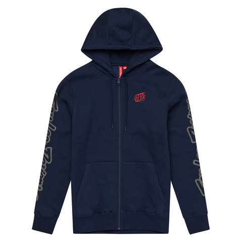 Troy Lee Designs Branded FZ Hoodie - Navy