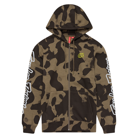 Troy Lee Designs Branded FZ Hoodie - Olive Camo