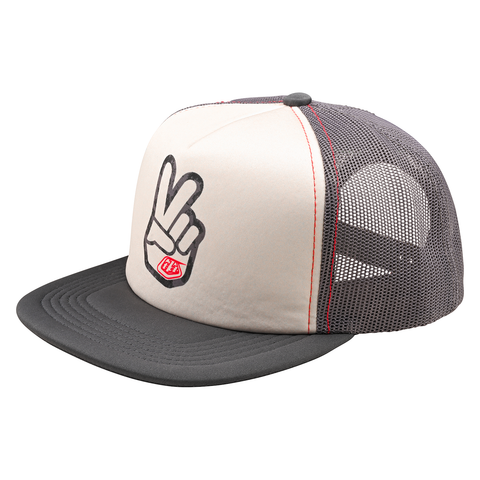 Troy Lee Designs Peace Out Trucker Snapback Cap - Vintage White Carbon