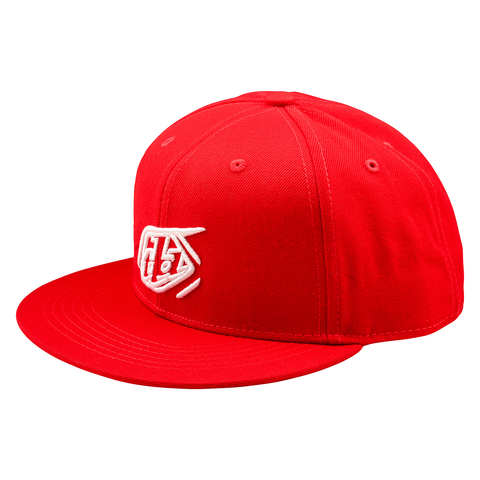 Troy Lee Designs Badge Flat Bill Snapback Cap - Team Red