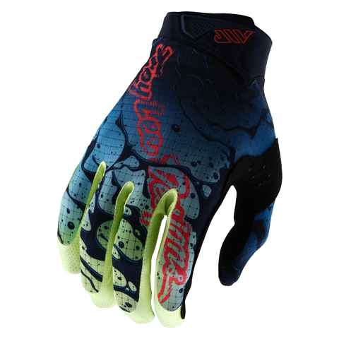 Troy Lee Designs Air Drip Gloves - Glo Yellow  Dark Navy