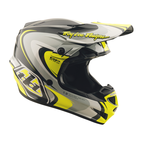 2026 Troy Lee Designs GP PRO Crossover Helmet Grey / Flo Yellow