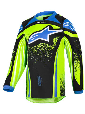 2026 Alpinestars Racer Nomur Kids Motocross Jersey - Dk Navy Yllw Fl Ucla Blue