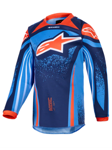 2026 Alpinestars Racer Nomur Kids Motocross Jersey - Dark Navy Orange Ucla Blue