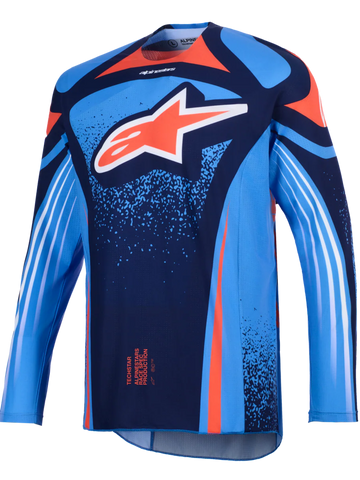 2026 Alpinestars Techstar Nomur Motocross Jersey - Dark Navy Orange Blue