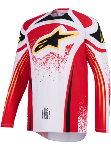 2026 Alpinestars Techstar Nomur Motocross Jersey - Light Gray Red Black