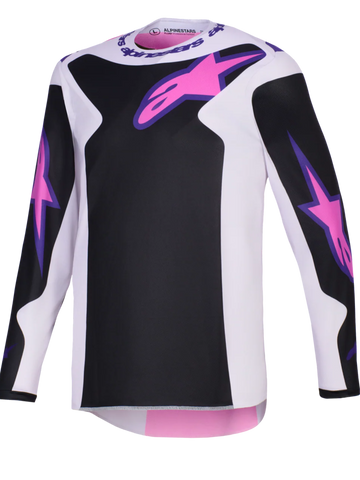 2026 Alpinestars Fluid Grid Motocross Jersey - Black Light Gray Purple