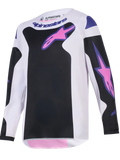 2026 Alpinestars Fluid Grid Youth Motocross Jersey - Black Light Gray Purple