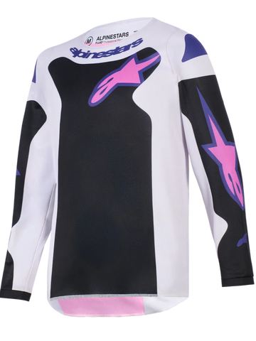 2026 Alpinestars Fluid Grid Youth Motocross Jersey - Black Light Gray Purple