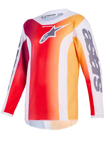 2026 Alpinestars Fluid Portl Youth  Motocross Jersey - Red Light Grey Dark Grey