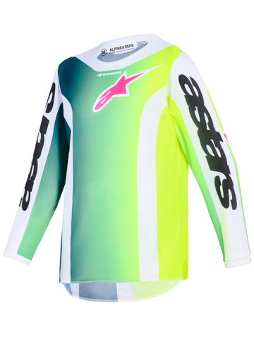 2026 Alpinestars Fluid Portl Youth  Motocross Jersey - Green White Black