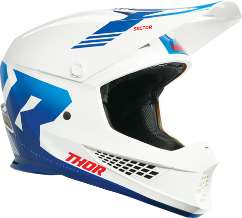 Thor Sector 2 Carve White Blue Helmet