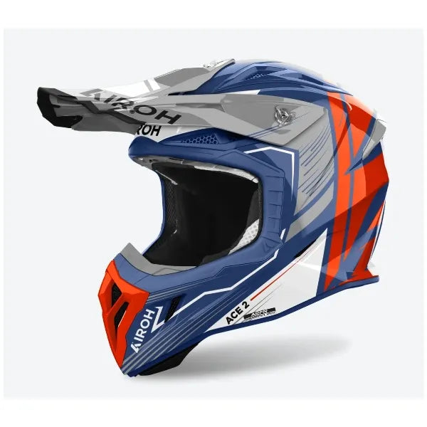 airoh aviator 2.2 helmet peak Airoh Aviator Ace 2 Engine Cerulean Gloss Helmet – AT Motocross