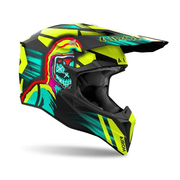 Airoh Wraap Cyber Yellow Matt Helmet – AT Motocross