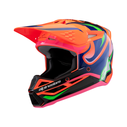 Alpinestars Youth Helmet Deegan Orange Fluo Purple Pink