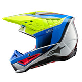 Alpinestars Helmet SM5 Sail Yellow Fluo Enamel Blue Silver Glossy