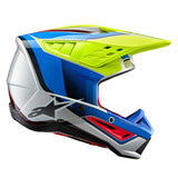 Alpinestars Helmet SM5 Sail Yellow Fluo Enamel Blue Silver Glossy