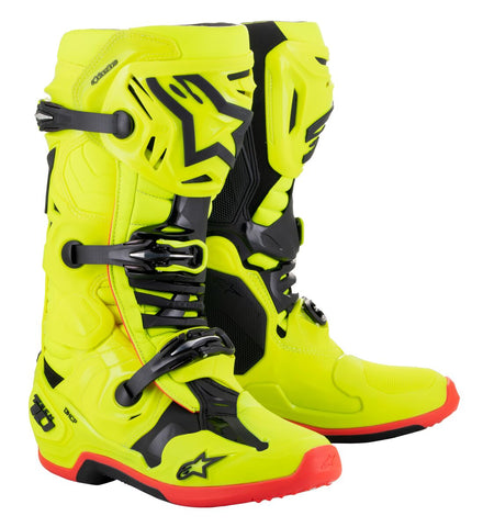 Alpinestars Tech 10 Motocross Boots Yellow Flo Black Red