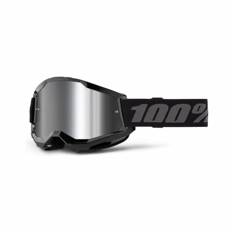 100% Strata 2 Goggle Black - Silver Mirror Lens