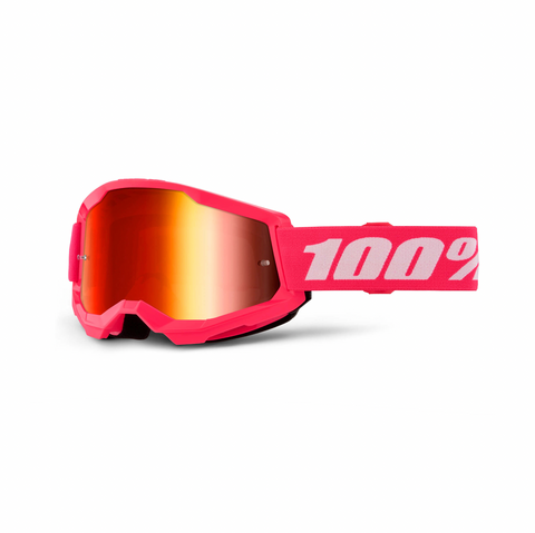 100% Strata 2 Goggle Pink - Red Mirror Lens
