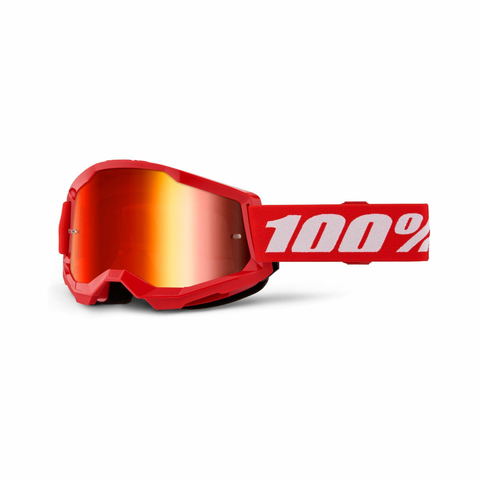 100% Strata 2 Goggle Red - Mirror Red Lens