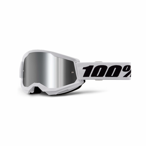 100% Strata 2 Goggle White - Silver Mirror Lens