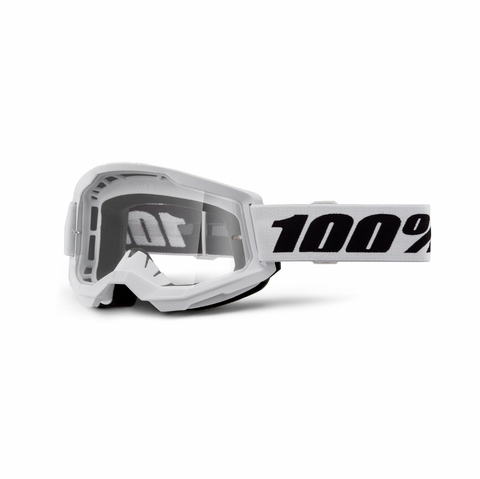 100% Strata 2 Goggle White - Clear Lens