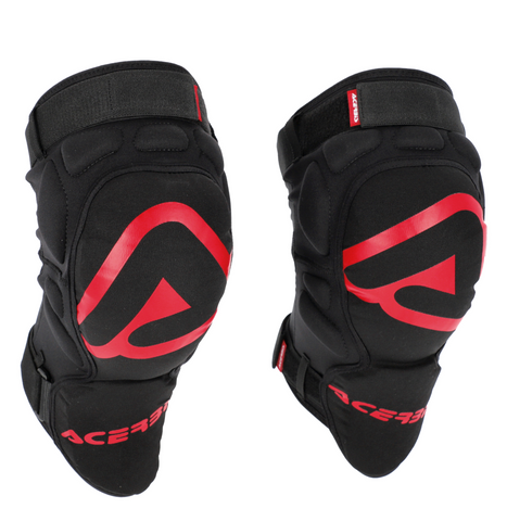 Acerbis Adult Soft Knee Guards - Black Red