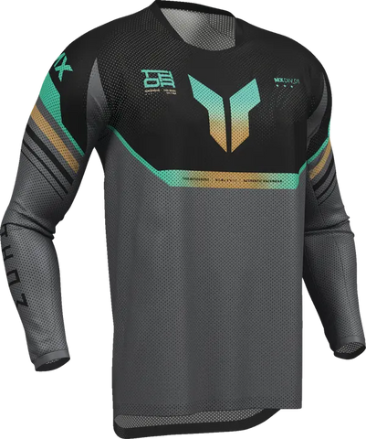 2026 Thor Jersey Launchmode Vent Raptor Black Charcoal