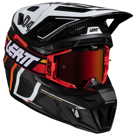 2025 Leatt 9.5 V25 Carbon White Helmet with 6.5 Iriz Goggles