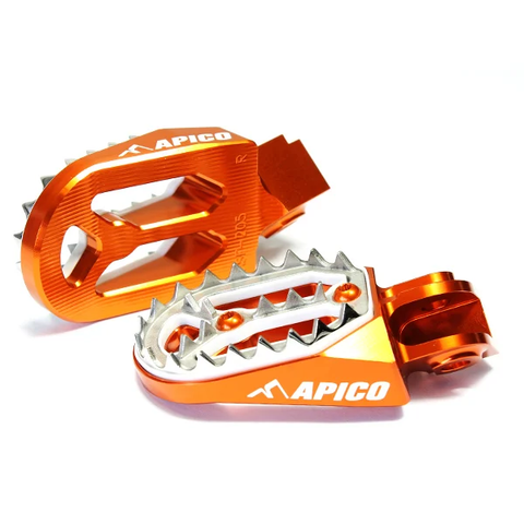 Apico Pro Bite Anodised Wide Foot Pegs - KTM Orange