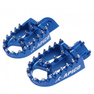 Apico Xtreme Anodised Wide Foot Pegs - Husqvarna Blue