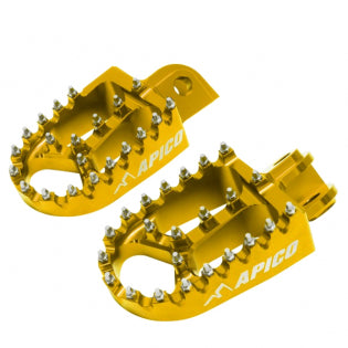 Apico Xtreme Anodised Wide Foot Pegs - Suzuki Yellow