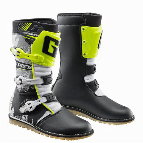 Gaerne White Yellow Black Trials Balance Boots