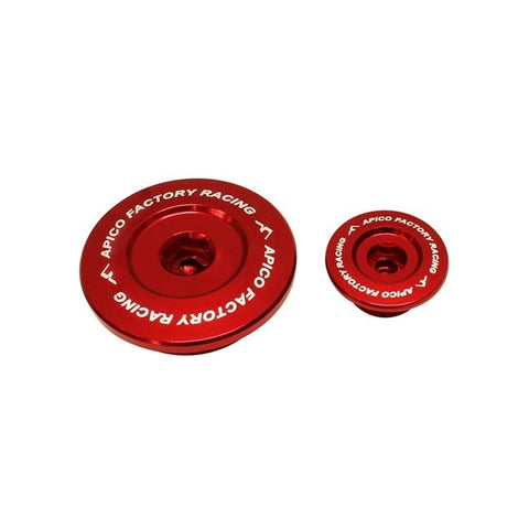 Apico Aluminium Engine Plug Set - Honda - Red