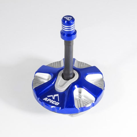 Apico Alloy Fuel Cap with Breather Pipe - Kawasaki - Blue