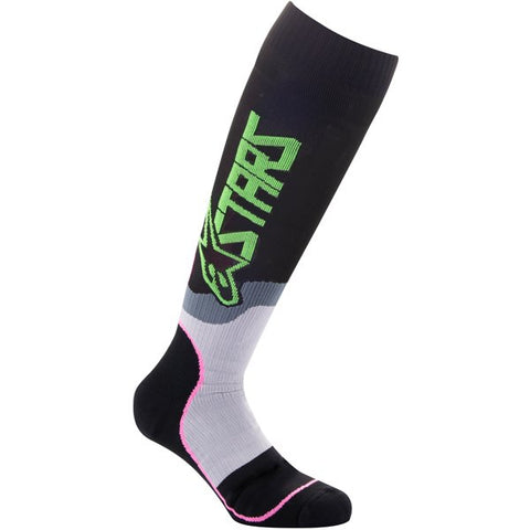 Alpinestars Plus-2 Cool Black Neon Pink MX Socks