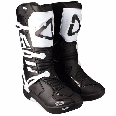 Leatt Moto 3.5 Black White Youth Kids Motocross Boots