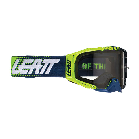Leatt 6.5 Velocity Lime Blue Grey Lens Tear Off Goggle
