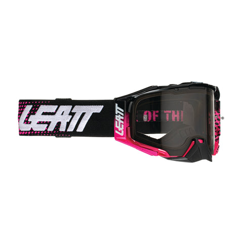 Leatt 6.5 Velocity Neon Pink Grey Lens Tear Off Goggle