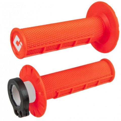 ODI Half Waffle Lock On Motocross Enduro Grips - Orange