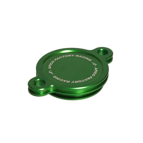 Apico Aluminium Oil Filter Cover - Kawasaki - Green
