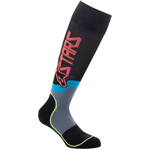 Alpinestars Plus-2 Cool Black Fluo Coral MX Socks