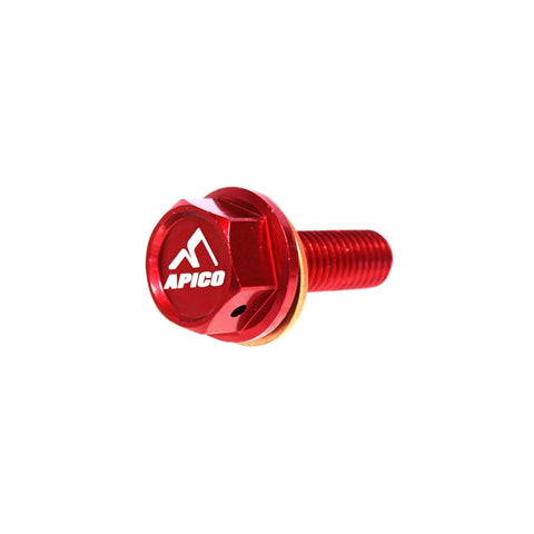Apico Magnetic Oil Drain Bolt - M12 Honda Red