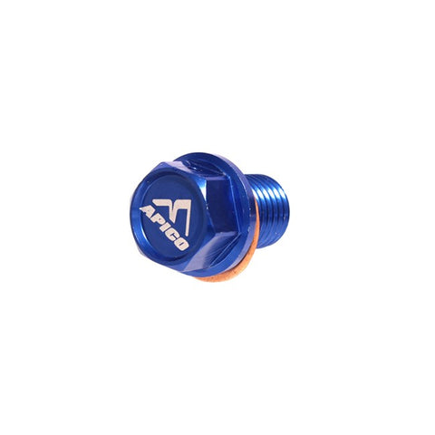 Apico Magnetic Oil Drain Bolt - YZ M12 Yamaha Blue