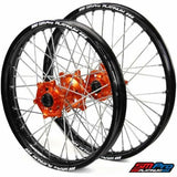 SM Pro Junior Motocross Wheels - KTM Orange Black Silver